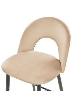 Set di 2 sedie alte FALTON Velluto Beige