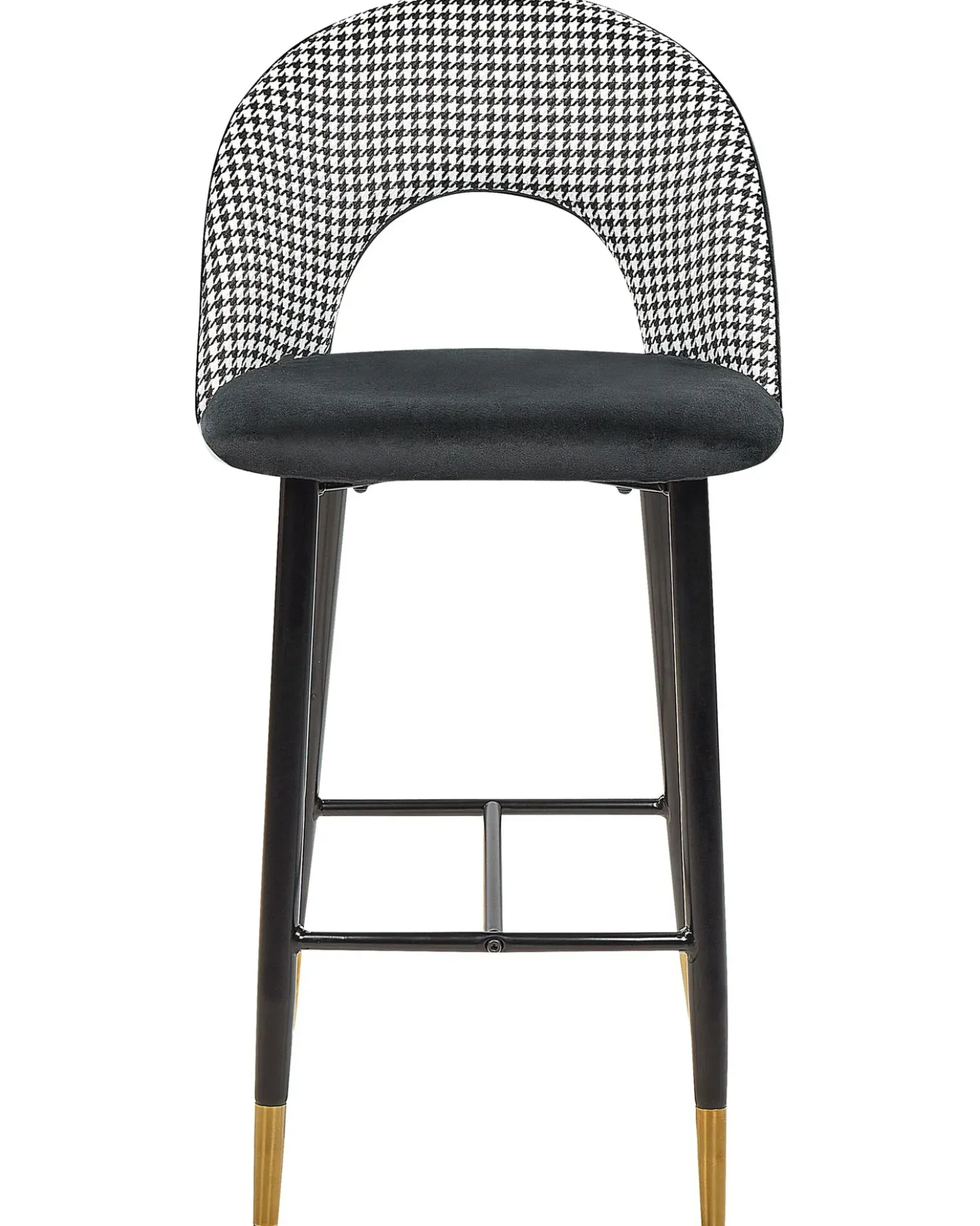 Set di 2 sedie alte FALTON Velluto Nero/Bianco