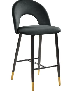 Set di 2 sedie alte FALTON Velluto Nero