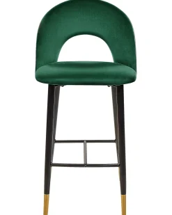 Set di 2 sedie alte FALTON Velluto Verde smeraldo