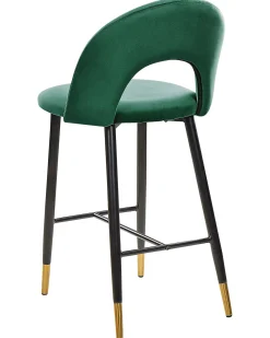 Set di 2 sedie alte FALTON Velluto Verde smeraldo