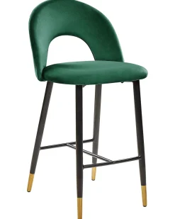 Set di 2 sedie alte FALTON Velluto Verde smeraldo