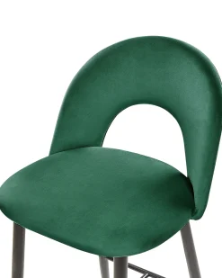 Set di 2 sedie alte FALTON Velluto Verde smeraldo