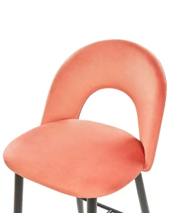 Set di 2 sedie alte FALTON Velluto Corallo