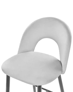 Set di 2 sedie alte FALTON Velluto Grigio