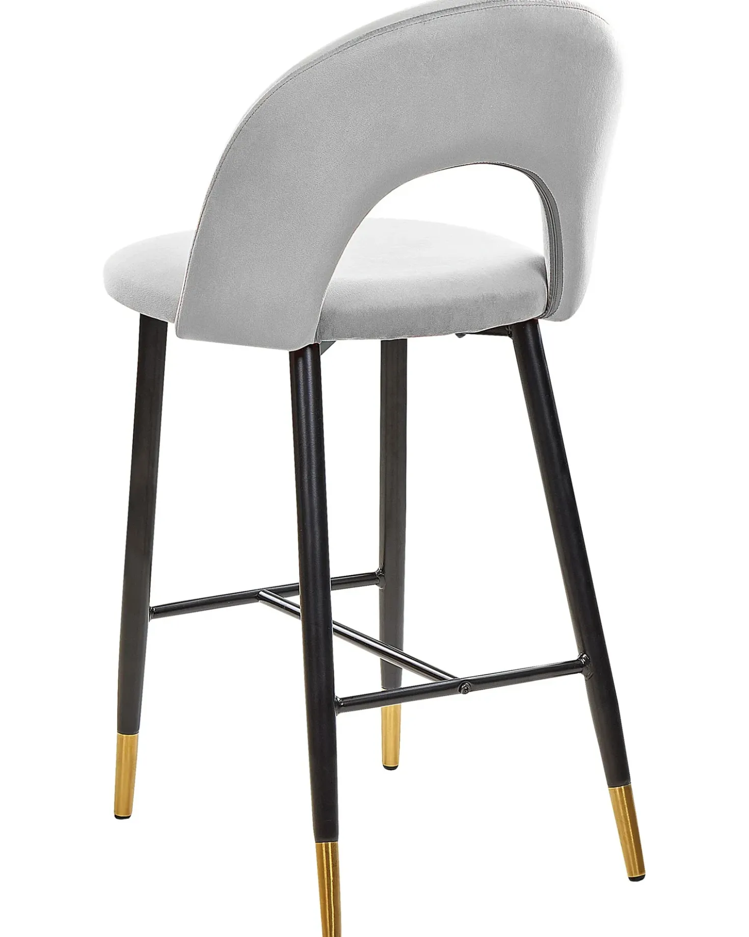 Set di 2 sedie alte FALTON Velluto Grigio