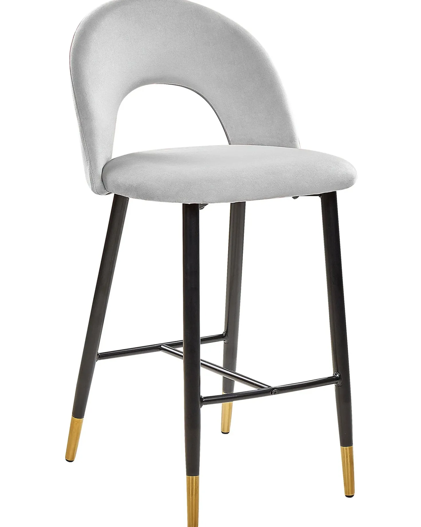 Set di 2 sedie alte FALTON Velluto Grigio
