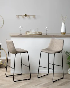 Set di 2 sedie alte FRANKS Beige