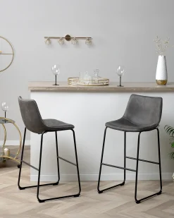 Set di 2 sedie alte FRANKS Grigio