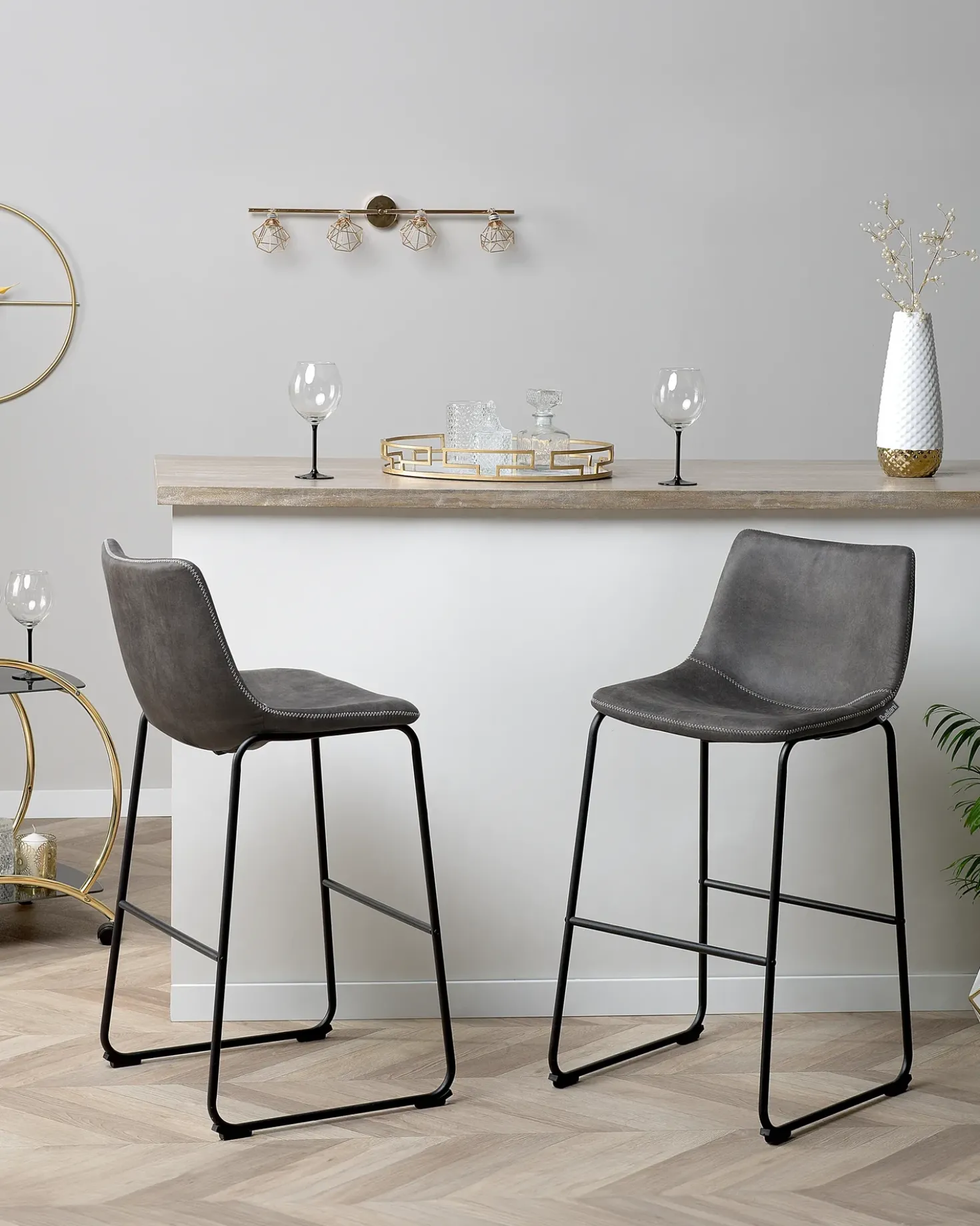 Set di 2 sedie alte FRANKS Grigio