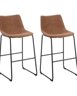 Set di 2 sedie alte FRANKS Marrone dorato