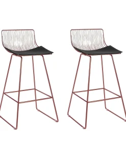 Set di 2 sedie alte FREDONIA Metallo Oro rosa