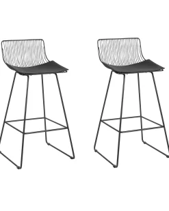 Set di 2 sedie alte FREDONIA Metallo Nero