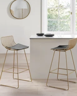 Set di 2 sedie alte FREDONIA Metallo Oro