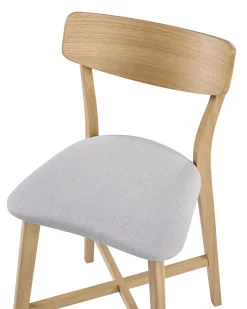 Set di 2 sedie alte HOPE Legno Marrone chiaro/Grigio