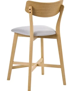 Set di 2 sedie alte HOPE Legno Marrone chiaro/Grigio