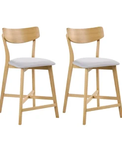 Set di 2 sedie alte HOPE Legno Marrone chiaro/Grigio