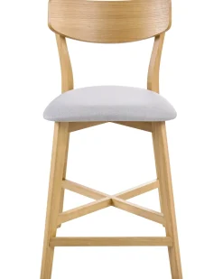Set di 2 sedie alte HOPE Legno Marrone chiaro/Grigio