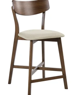 Set di 2 sedie alte HOPE Legno Marrone/Beige