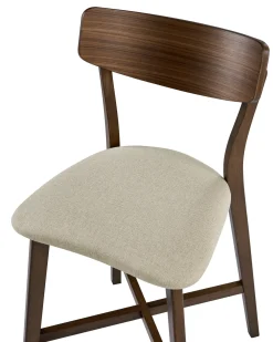Set di 2 sedie alte HOPE Legno Marrone/Beige
