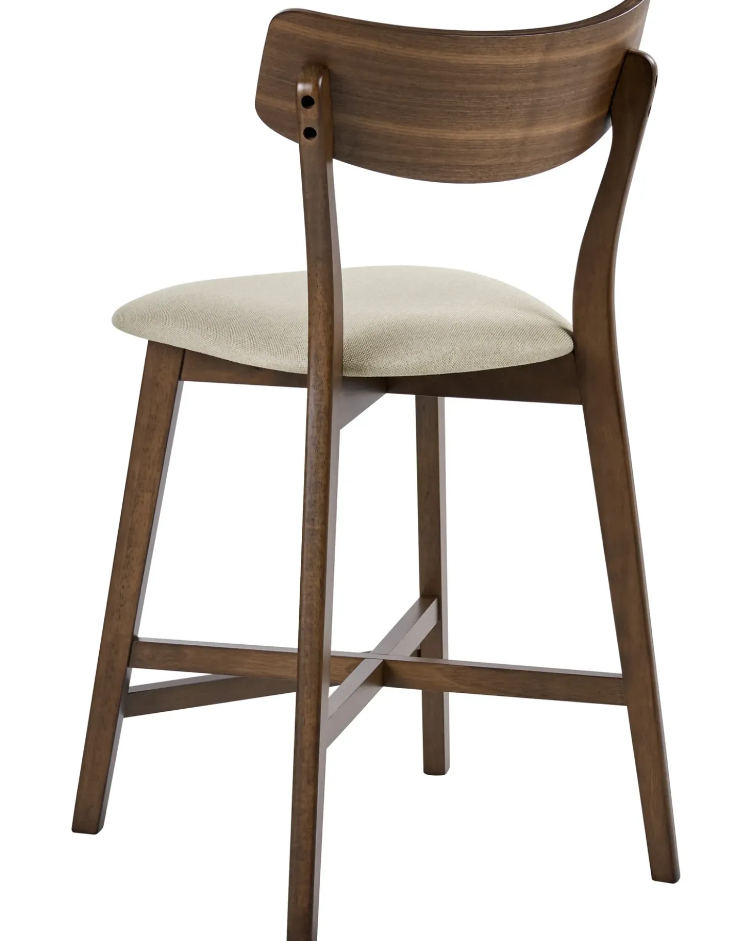 Set di 2 sedie alte HOPE Legno Marrone/Beige