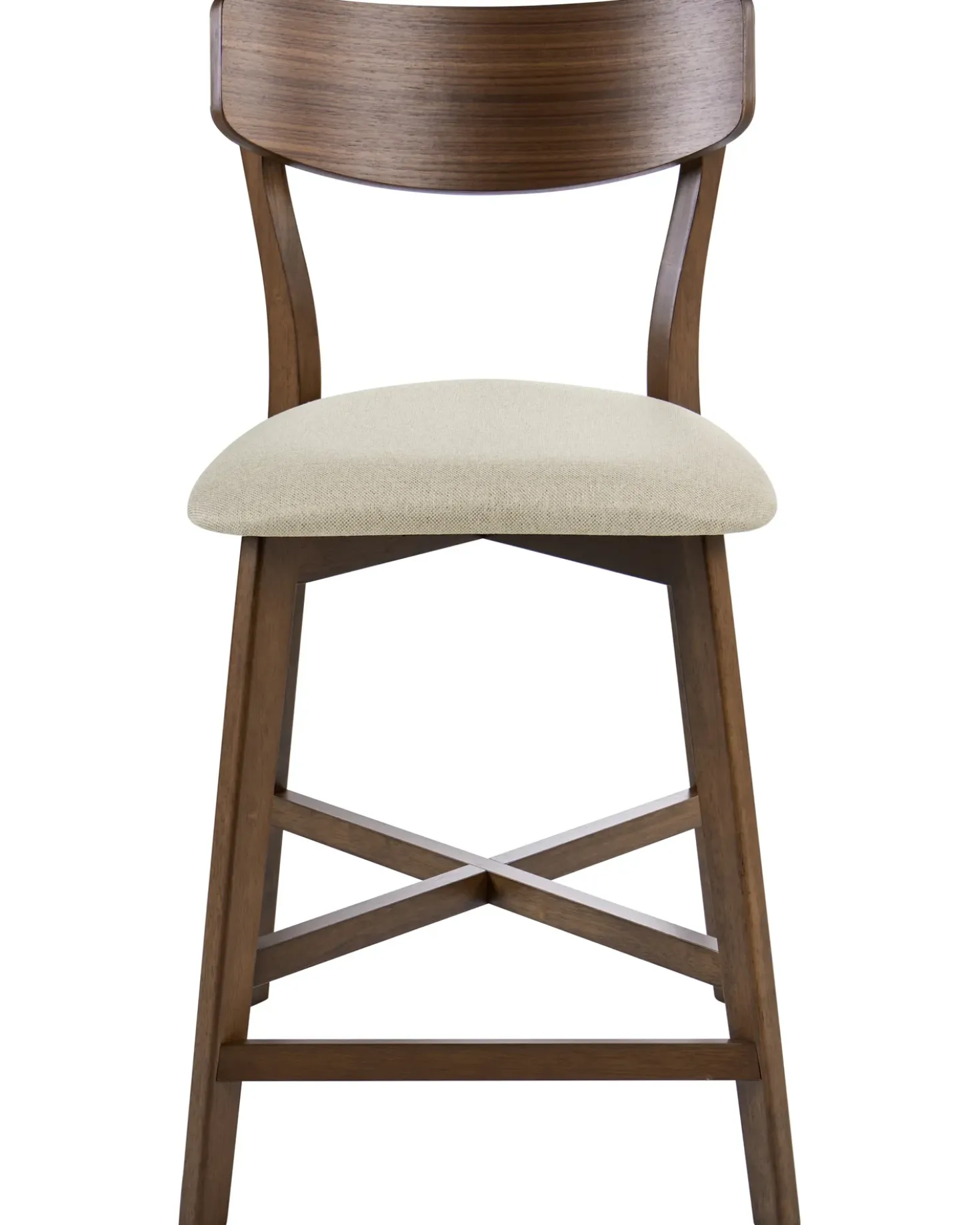 Set di 2 sedie alte HOPE Legno Marrone/Beige