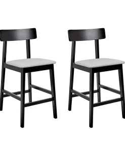 Set di 2 sedie alte ISANTI Legno Nero/Grigio