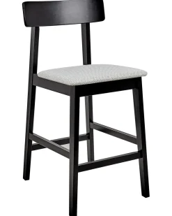 Set di 2 sedie alte ISANTI Legno Nero/Grigio