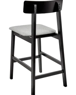 Set di 2 sedie alte ISANTI Legno Nero/Grigio