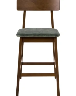 Set di 2 sedie alte ISANTI Legno Marrone scuro/Verde