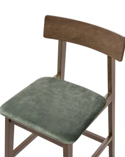 Set di 2 sedie alte ISANTI Legno Marrone scuro/Verde