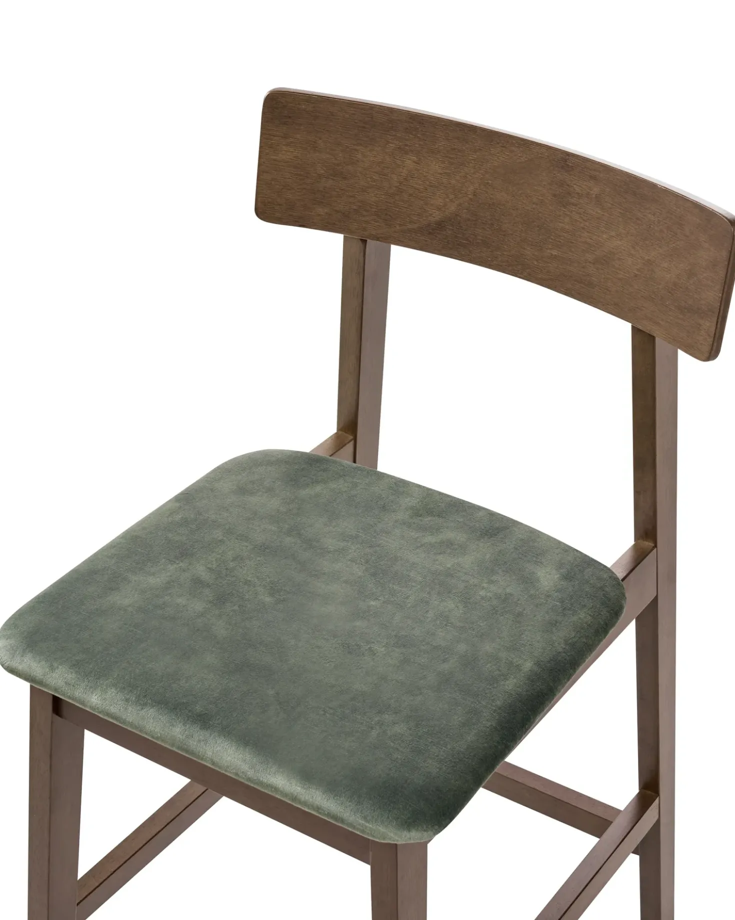Set di 2 sedie alte ISANTI Legno Marrone scuro/Verde