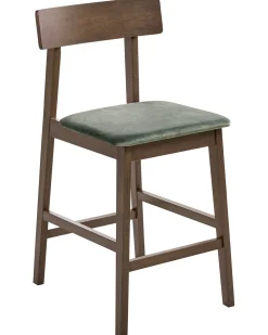Set di 2 sedie alte ISANTI Legno Marrone scuro/Verde