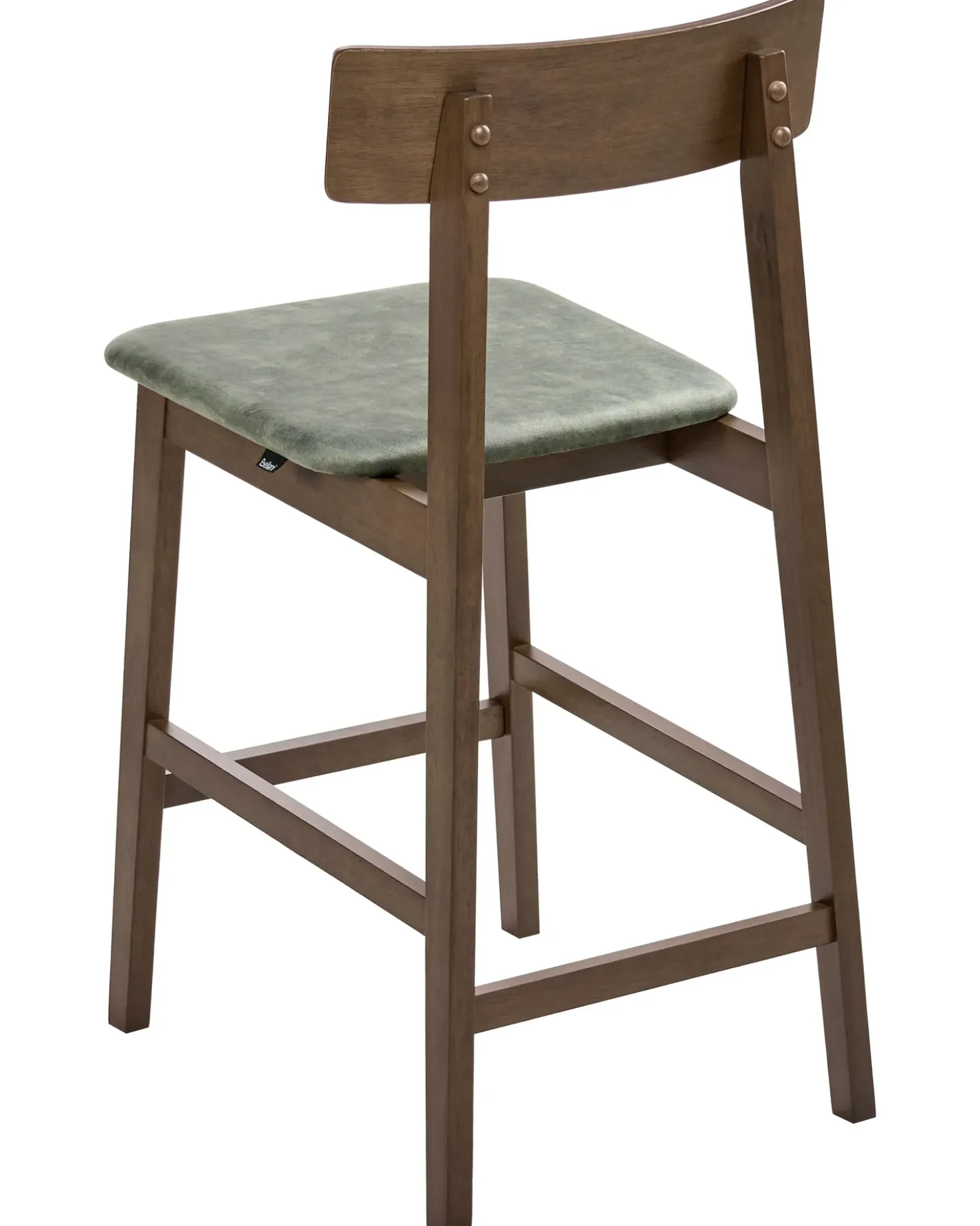 Set di 2 sedie alte ISANTI Legno Marrone scuro/Verde