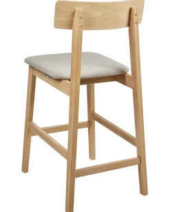 Set di 2 sedie alte ISANTI Legno Marrone chiaro/Tortora