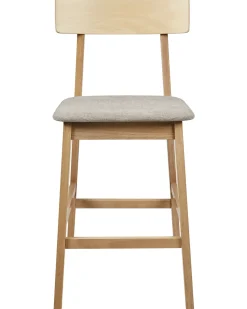 Set di 2 sedie alte ISANTI Legno Marrone chiaro/Tortora