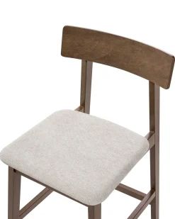Set di 2 sedie alte ISANTI Legno Marrone scuro/Tortora