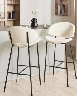 Set di 2 sedie alte KIANA Beige chiaro