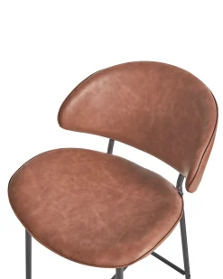 Set di 2 sedie alte KIANA Pelle sintetica Marrone
