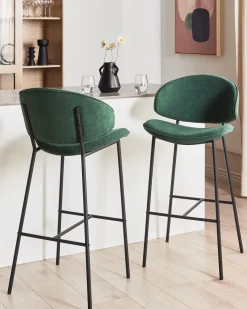 Set di 2 sedie alte KIANA Verde scuro