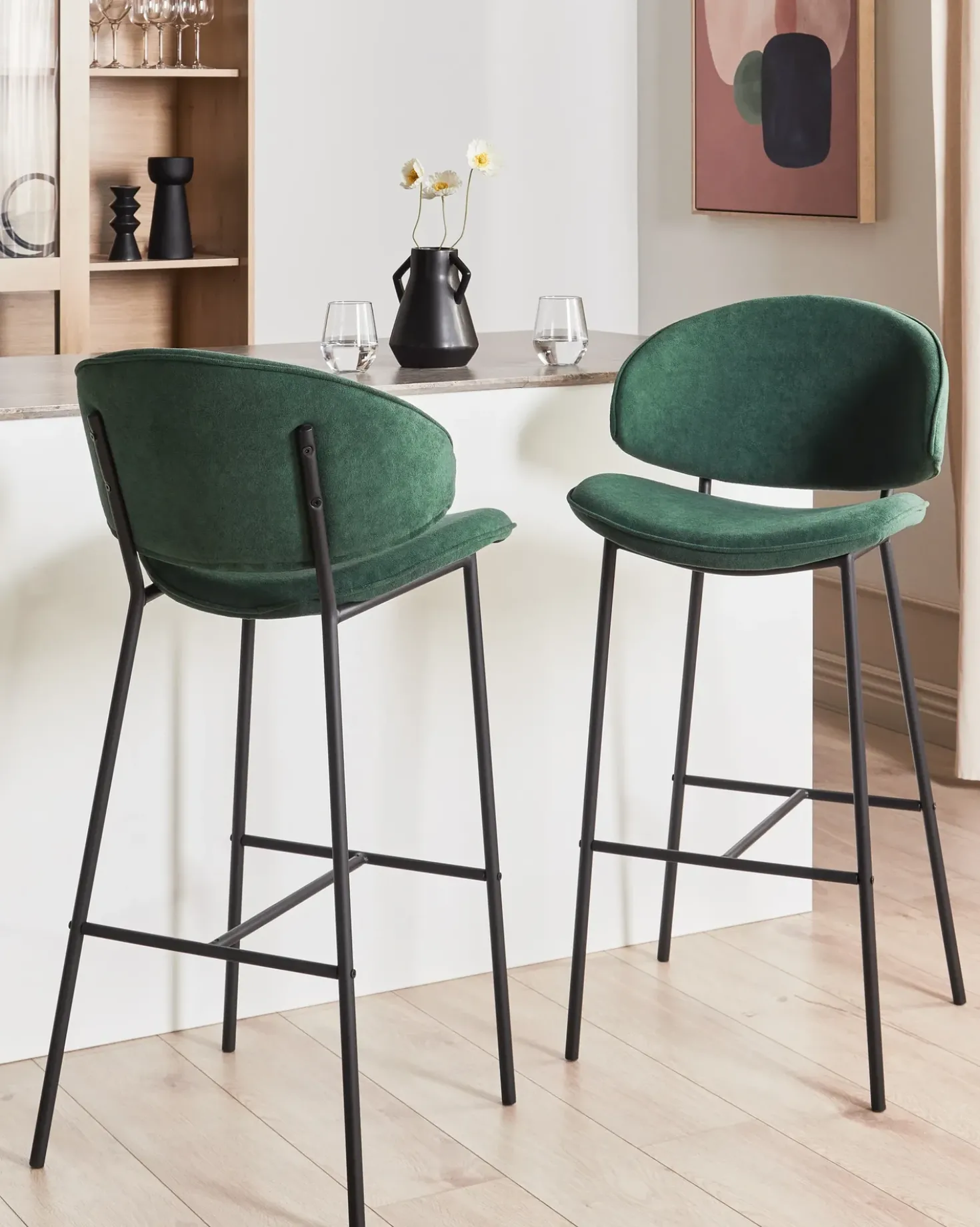Set di 2 sedie alte KIANA Verde scuro
