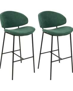Set di 2 sedie alte KIANA Verde scuro