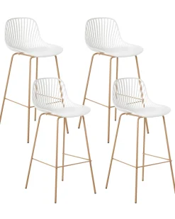 Set di 4 sedie alte KLEVE Bianco