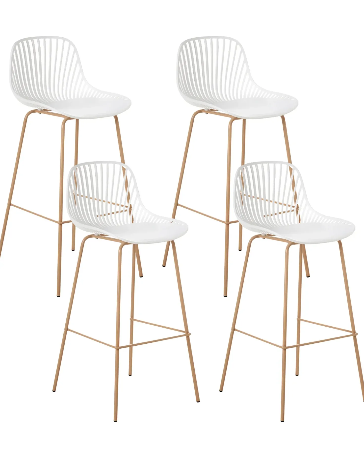 Set di 4 sedie alte KLEVE Bianco