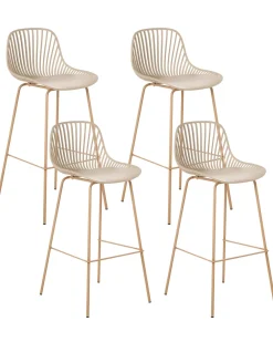 Set di 4 sedie alte KLEVE Beige