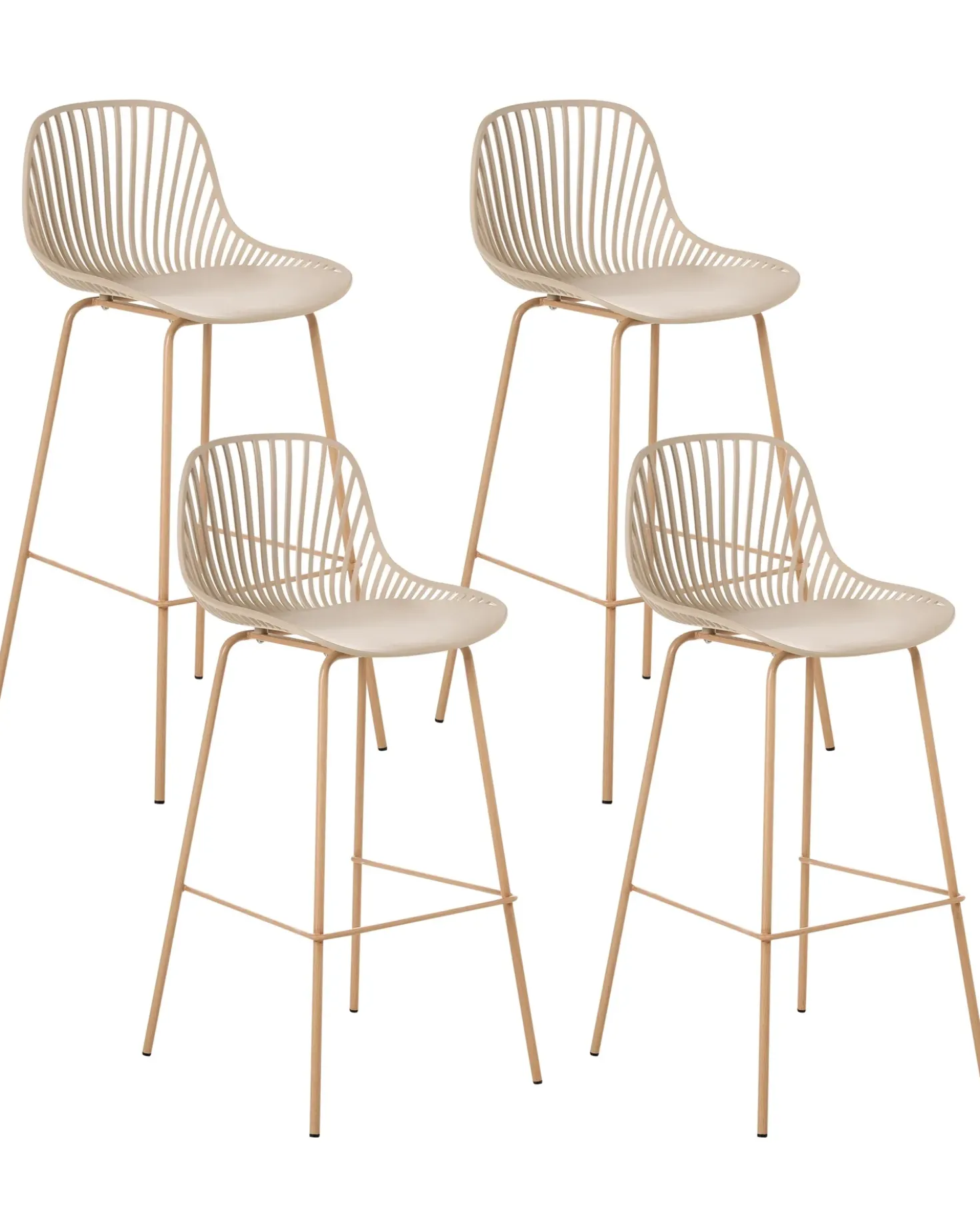 Set di 4 sedie alte KLEVE Beige