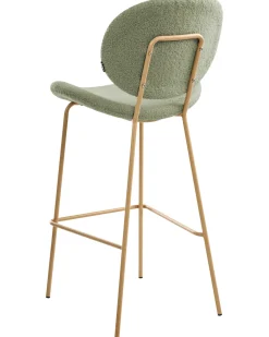 Set di 2 sedie alte LUANA Bouclé Verde chiaro