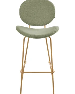 Set di 2 sedie alte LUANA Bouclé Verde chiaro