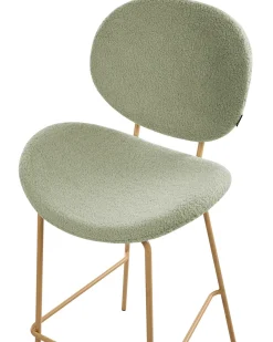 Set di 2 sedie alte LUANA Bouclé Verde chiaro