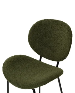 Set di 2 sedie alte LUANA Bouclé Verde scuro